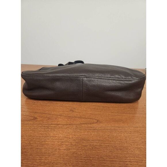 Longchamp Dark Brown Leather Handbag with Silver Hardware - Picture 6 of 10